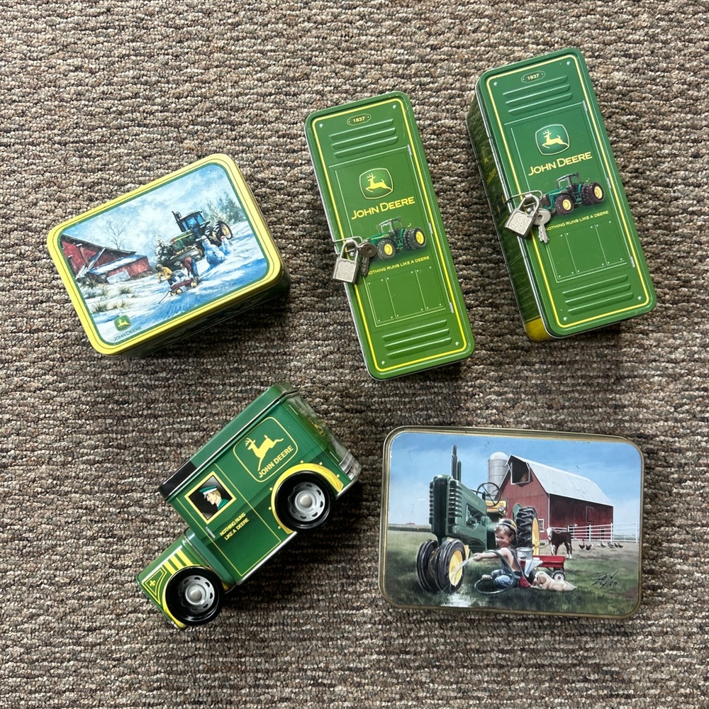 John Deere Tin Box Collectibles Set | VINTAGE John Deere Licensed Product